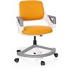 HJH Office 640490 Sedia da Ufficio Girevole per Bambini KID FLEX Tessuto, Sedia da Scrivania con Poggiapiedi, Regolabili in Altezza, Arancione