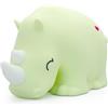 [D]hink DHINK - Luce notturna ricaricabile a LED con rinoceronte, lampada notturna in silicone per cameretta dei bambini e bambini, lampada da comodino per bambini, regalo per nascita, verde