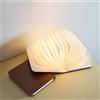TopHomer Lampada a LED a forma di libro, ricaricabile tramite USB, luce notturna pieghevole con copertura in legno marrone, decorazione creativa per camera da letto e interni [10 x 8 cm, 5 luci]
