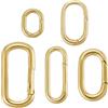 SUNNYCLUE 1 Scatola da 5 Pezzi 5 Misure in Vero Ottone Placcato Oro 18K Anelli Ovali Divisi CHISusura A Molla CHISusura A O per Braccialetti e Collane Connettori Piccole Fibbie A Scatto per La