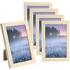 runxsam 5 Pz Cornice Foto 10x15 cm, Piccole Cornici in Legno Vintage, Set Cornici Foto da Parete in MDF per Esposizione a Parete, Tavolo, Soggiorno, Camera da Letto, Ufficio, Corridoio, Legno Chiaro