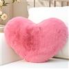 Yhoelata Cuscino Cuore Rosa Brillante, Cuscini Decorativi, Cuscino a Forma di Cuore Grande, Cuscini Divano Peluche, Cuscini Letto, Decorazioni Camera da Letto Bambini, 38 x 48 cm