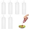 JASTOO 6 pz Dispenser per Salse 360ml, Bottiglia da Spremere Alimentare Senza BPA | Flacone per salse antigoccia con scala, Dosatore plastico per olio e ketchup, squeeze bottle per cucina barbecue
