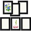 YIYINOE Cornice per foto 13 x 18 cm, set di 6 cornici per collage di foto, decorazione da parete, cornici in cartone, fornita con pellicola di plastica trasparente, nera, installazione