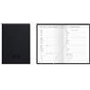 Idena 12053 - Agenda tascabile DIN A7 2026, 1 settimana su 2 pagine, con copertina Balaton in nero, segnalibro e perforazione angolare