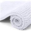 OLANLY Tappeto da bagno in ciniglia, antiscivolo, morbido, assorbente, lavabile, per bagno, 40 x 60 cm, colore bianco