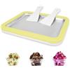 climafusion Rotoli di ghiaccio per la produzione di ghiaccio fai da te, macchina per gelato con 2 spatole, macchina per rollare gelato per bambini e famiglia, giallo