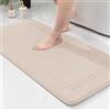 chakme Tappetino da bagno antiscivolo, morbido, assorbente, per bagno, 60 x 120 cm, beige