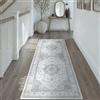 PureCozy Vintage Tappeto Cucina Antiscivolo Lavabile 60x180cm Grigio Passatoia Corridoio Scendiletto Camera da Letto Sala Ufficio Lungo Carpet Pelo Corto Morbido Rug