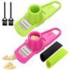 WideSmart 2 Pcs Aglio Grattugia,Spremiaglio in Acciaio Inox,Forte Trita Aglio,Pelatrici per Aglio,Spremiaglio con Pela Aglio Silicone, Spremiagrumi Allo Zenzero Schiaccia Aglio Facile da Usare e da Pulire