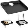 etterr | Mensola per router WiFi e modem - Mensola da parete con passacavi e bordi rialzati - Mensola in metallo per proiettore e altoparlante - Scaffale galleggiante organizer per cavi, ripetitore e