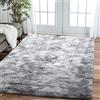 Leesentec Tappeto Salotto Tappeto Camera da Letto,Tappeti Moderno Soffice Pelo Lungo Antiscivolo per Soggiorno,Cameretta,Ingresso Interno(Grigio/Bianco,200 * 250cm)