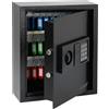HMF Cassaforte Portachiavi con codice numerico, Armadietto Portachiavi con serratura elettronica | 48 ganci | 36 x 30 x 10 cm | Nero