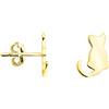 SOFIA MILANI - Orecchini da Donna in Argento 925 - Placcati in Oro - Orecchino a Perno a Gatto - E1840