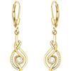 SOFIA MILANI - Orecchini da Donna in Argento 925 - Placcati in Oro e con Pietra Zircone - Orecchino Pendente a Ovale curvo - E3099