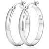 LOUMILEO 4 mm Grandi Orecchini a Cerchio Argento Leggeri Orecchini Cerchio Argento da Donna 30MM