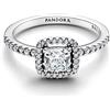 Pandora Anello da Donna in Argento Scintillante Quadrato Alone 193555C02, 54/17,2, Argento Sterling, Zirconia cubica