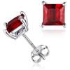ChicSilver Orecchini Donna Argento 925, Orecchini Rosso Granato Pietra Portafortuna Gennaio per Anniversario Natale Compleanno