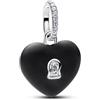 Vegaine Cuore Nero Charms Ciondolo per Braccialetti San Valentino Festa della Mamma Gioielli Regali per Donne