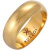 Kuzzoi - Anello da uomo in argento Sterling 925 placcato oro Basic (9 mm) dal design classico, anello largo da uomo, liscio e lucido