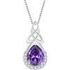 FJ Collana Nodo Celtico Irlandesi in Argento Sterling 925 Collane con Ciondolo Goccia Infinito Collane Ametista Febbraio Pietre Portafortuna Gioielli Regalo per Donna