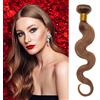 SEGO Extension Tessitura Capelli Veri Matassa Virgin Human Hair Ricci Mossi Umani Brasiliani 100g Una Ciocca Hair Extensions da Cucire 45cm #6 Marrone Chiaro