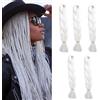 Cybelleza Treccine Extension Capelli Sintetici per Treccine Africane 5 Ciocche 500g Trecce Jumbo Braiding Hair (Bianco)