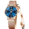 OLEVS Orologio da polso da donna con cinturino in rete ultra sottile impermeabile al quarzo giapponese alla moda e data