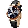 CIVO Orologio Donna Analogico Elegante Polso Stelle Pelle Bracciale Quarzo Regalo Nero