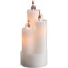 hellum LED candela di cera combinata, Ø 8cm x 20cm di altezza, candele LED bianche con fiamma tremolante, candele con batterie (2xAA non incluse), decorazione luminosa natalizia, cera vera 571936