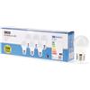 M Ledme - Confezione da 6 lampadine LED E27 G45 5W, luce calda (3000k), attacco E27, 450 lumen, IP20, apertura fascio luminoso 200°, efficienza energetica e basso consumo. Modello LM7603