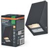 OSRAM Lampada da parete per esterni grigio scuro, bianco caldo, 3000 K, IP44, sensore di luce, Acciaio inox, 120 lm, 1,5 W, LED integrato, durata di servizio 25.000 h