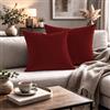 Giovanni Dolcinotti MADE IN ITALY Set 2 Federe Cuscini Divano - 40x40 - Velluto - Cardinale - Copricuscini Decorativi per Divano Soggiorno Camera da Letto - Cerniera Zip - Modello Monroe