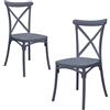 GARDENIA Sedia Country in Resina Vintage Nero