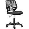 Yaheetech Sedia Ufficio Scrivania Senza Braccioli Girevole a Rotelle Ergonomica Portata 136 kg in Rete Traspirante Altezza Regolabile Nera