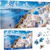 Pavemlo Puzzle 1000 Pezzi per Adulti Santorini - Forma Speciale Puzzle classici | Impossibile Puzzles | Decorazione Murale Unica (41x80cm) | Regalo Originale per Amanti dei Puzzle
