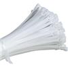 Mgctolbox Fascette Plastica Bianche 200mm x 4,8mm Fascette Riutilizzabili Elettricista Nylon per Famiglia, Giardinaggio, Cable Management, Uso Interno ed Esterno 100 Pezzi