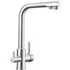 Tayqwiheva Rubinetto a 3 vie cucina, rubinetto da cucina girevole a 360°, 3 in 1, miscelatore cucina per filtro dell'acqua, rubinetto per acqua potabile con 2 leve, rubinetto a tre vie, rubinetto per lavello in