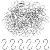 Bewudy 100 ganci a S piccoli, 14 mm, piccoli ganci in metallo in acciaio inox, a forma di S, per fai da te, gioielli da appendere, portachiavi per giorno (argento)