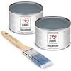 I LOVE paint I Love Chalk Paint Oceano - Set Risparmio 2 Barattoli + Pennello - 750 ml totali - Vernice Effetto Gesso per Mobili - Chalk Paint Pittura Tutto Senza Carteggiare