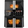 Cecotec Friggitrice ad Aria 10L Cecofry DuoLevel 10000 DuoSize Window. 2000W, Design Verticale, Cestelli 3,5-6,5L, Finestra per Vedere Senza Perdere Calore, Sync, 10 Menù, Risparmia Tanto Spazio Utile