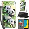 PHINIENLAND Cover per Samsung Galaxy J6 2018 Case PU Pelle Custodia [Kickstand] [Chiusura magnetica] [Slot per Schede], Portafoglio Flip Custodia per Samsung J6 2018,Panda