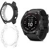 SeNool [2 Pezzi Cover Compatibile con Garmin Fenix 7x Pro Solar, Morbida Protezione Ultra Sottile TPU Pellicola Custodia Compatibile con Garmin Fenix 7x Pro Solar - Nero + Trasparente