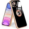 Urarssa Cover Compatibile con iPhone 11 Custodia Ultra Sottile Morbida TPU Silicone Custodia con 360° Regolabile Anello Magnetica Supporto Ring Cover per iPhone 11 Nero