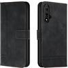Bravoday Cover per Honor 20 / Honor 20S / Nova 5T, Flip Custodia in Pelle PU Portafoglio Custodia per Honor 20 / Honor 20S / Nova 5T, con Slot per Schede, Nero