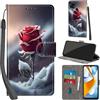 Haninsuze Cover per Xiaomi Redmi 10C Custodia Cover Pelle Libro Portafoglio con Porta Carte Magnetica Protezione Antiurto Cuoio Flip Case Custodia Cover per Redmi 10C, Rose