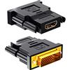 N NEWTOP Adattatore AD38 Convertitore HDMI Femmina (19 poli) su DVI-D Maschio (24+1) Dual Link Connettore Nero Dorato M-F Segnale Full HD 1080p Standard HDTV per Cavo Monitor Computer TV (1, Nera)