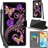 PHINIENLAND Cover per Honor X9b / Honor Magic 6 Lite Case PU Pelle Custodia [Kickstand] [Chiusura magnetica] [Slot per Schede], Portafoglio Flip Custodia per Honor X50 5G,Farfalla dorata