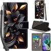 PHINIENLAND Cover per Motorola Moto G54 5G / G54 Power Case PU Pelle Custodia [Kickstand] [Chiusura magnetica] [Slot per Schede], Portafoglio Flip Custodia per Moto G54 5G,Fiori