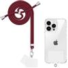 Yoedge Cordino per Cellulare Universale, Regolabile Rimovibile Laccetto Corda da Collo Nylon Catena Collana Tracolla Laccio con 2 Patch per Maggior Parte dei Telefoni e Smartphone, Vino Rosso